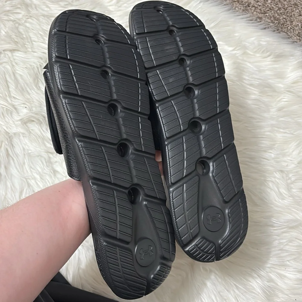 NEW In Packaging Under Armour Black White Men’s Size 17 Slides